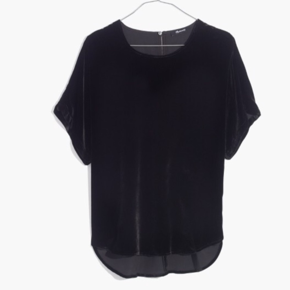 Madewell Velvet Tulip Hem Top, NWOT, XXS